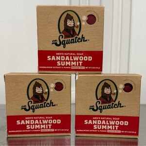 DR SQUATCH Limited Edition SANDALWOOD SUMMIT Natural Bar Soap 3 PACK New in Box